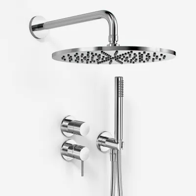 Semplice SBR901 S07 - Dusjsett Ø30 cm, Vegg, Krom