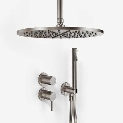 Semplice SBR901 S10 - Dusjsett Ø30 cm, Tak, PVD Børstet stål