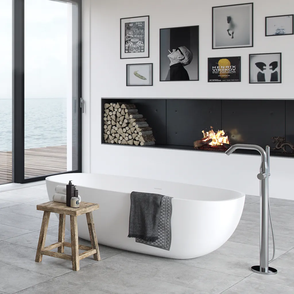 New Deep 180 - Badekar 180x85, Massiv Matt Hvit SolidTec®