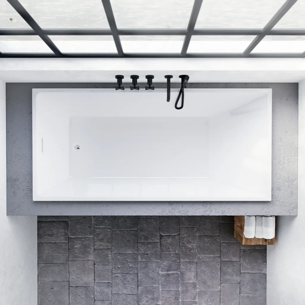 Pulcher Norma 1700 - Innebygget badekar 170x80 cm, Blank hvit