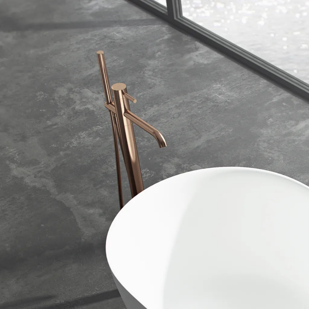 Semplice SQ2 - Frittstående badekararmatur, PVD børstet kobber