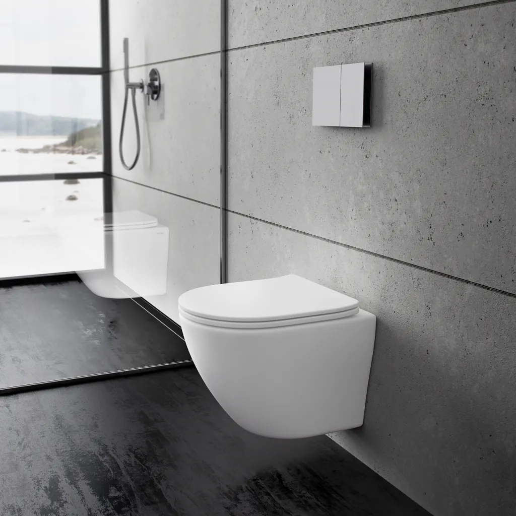 Nomi PN2-18 - Toalett 49 cm, Matt Hvit, Rimless + EasyClean-belegg