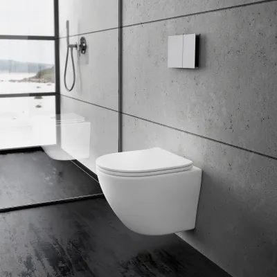 Nomi PN2-18 - Toalett 49 cm, Matt Hvit, Rimless + EasyClean-belegg