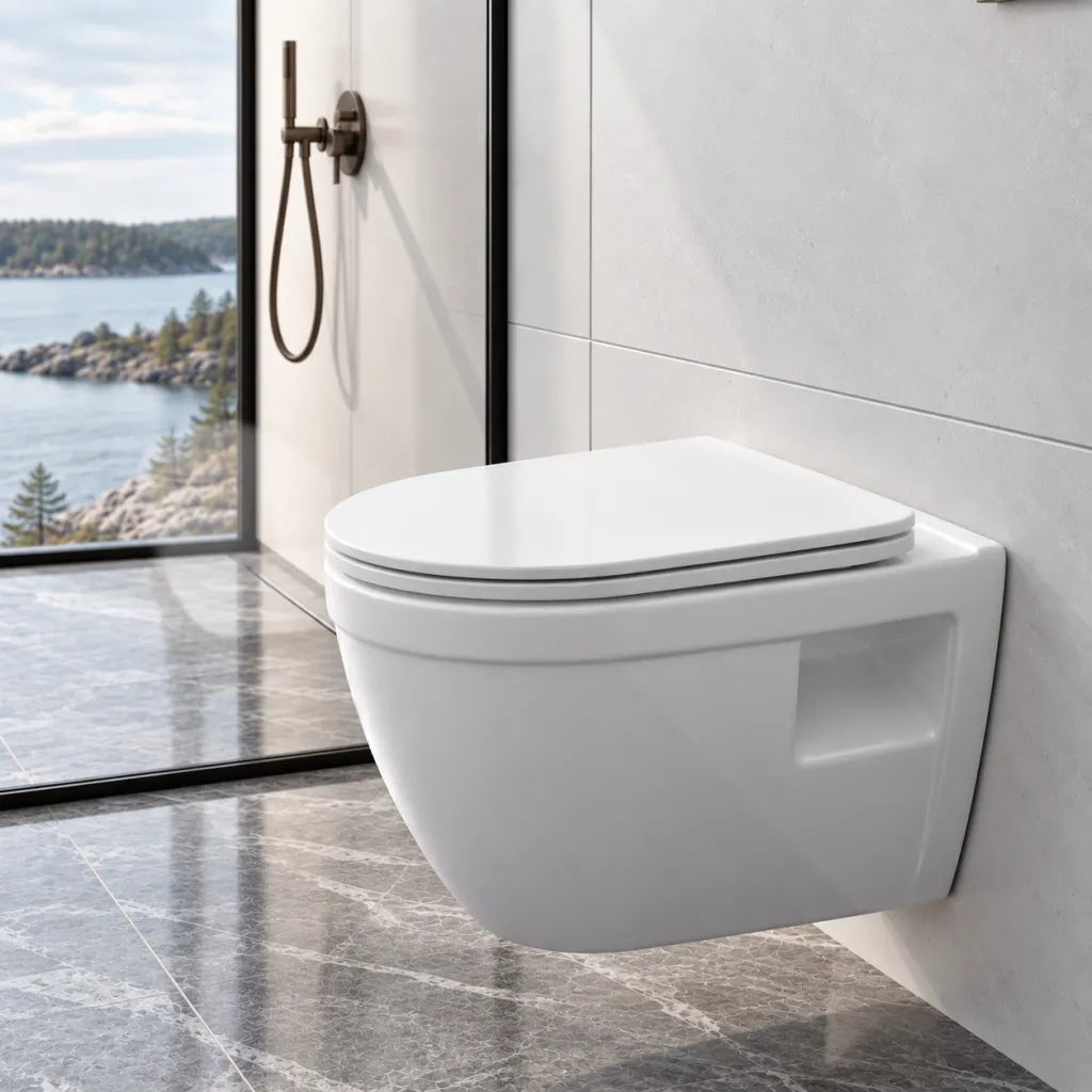 Stool AS1-18 - Toalett 52 cm, inkl. myklukkende sete, hvit, uten kant + EasyClean-belegg