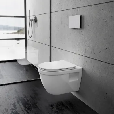 Stool AS1-18 - Toalett 52 cm, Hvit, Rimless + EasyClean Coat