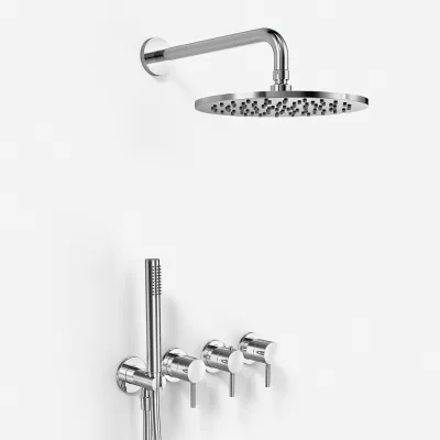 Semplice STB801 S06 - Rain DeLux SmartTerm Ø25 cm EasyClean, Vegg, Krom