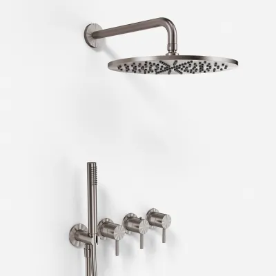 Semplice STB801 S07 - Rain DeLux SmartTerm Ø30 cm EasyClean, Vegg, PVD Børstet stål