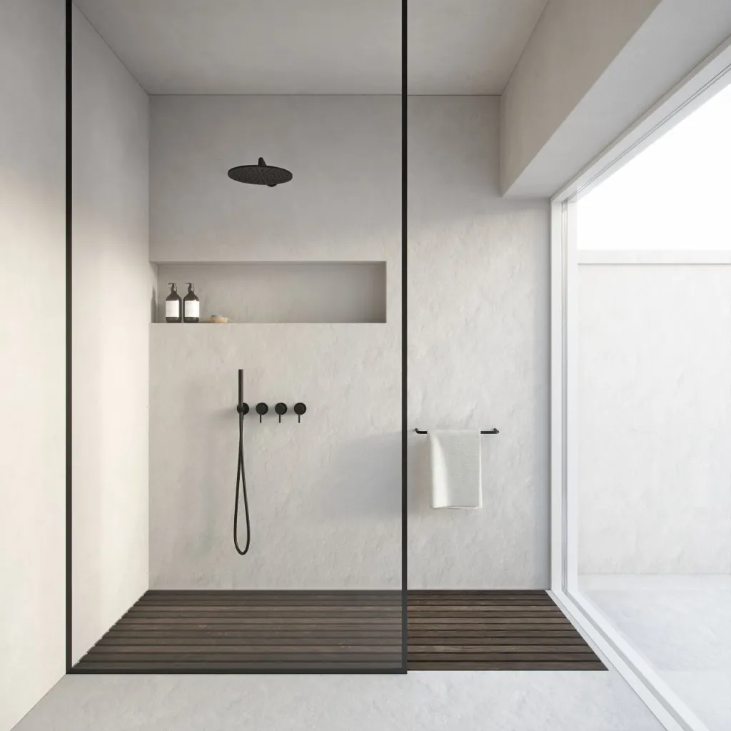 Semplice STB801 S07 - Rain DeLux SmartTerm Ø30 cm EasyClean, Vegg, Matt sort