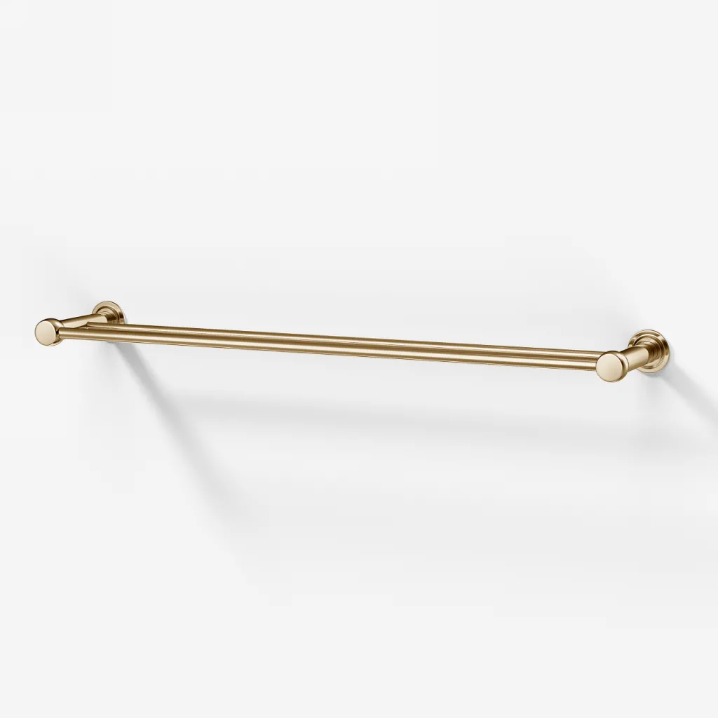 Hassel&Teudt H20-60 - Dobbel håndklestang 60 cm, polert messing natur