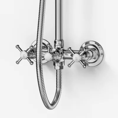Hassel&Teudt HBR800 S01 - Dusjstangsett m/Ø21 cm. Rain DeLuxe m/EasyClean, Chrome