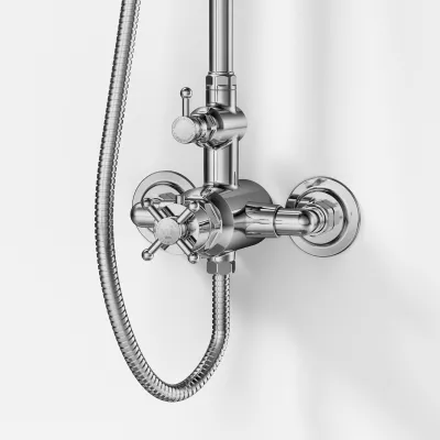 Hassel&Teudt HBT900 - SmartTerm dusjstangsett m/Ø21 cm. Rain DeLuxe m/EasyClean, Chrome