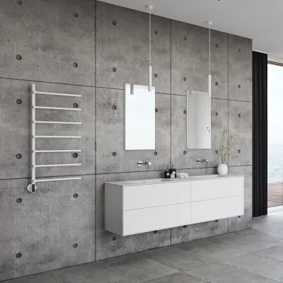 Pulcher® Semplice PS07 Elektrisk Håndklædetørrer - 48 x 110 cm. Matt hvit