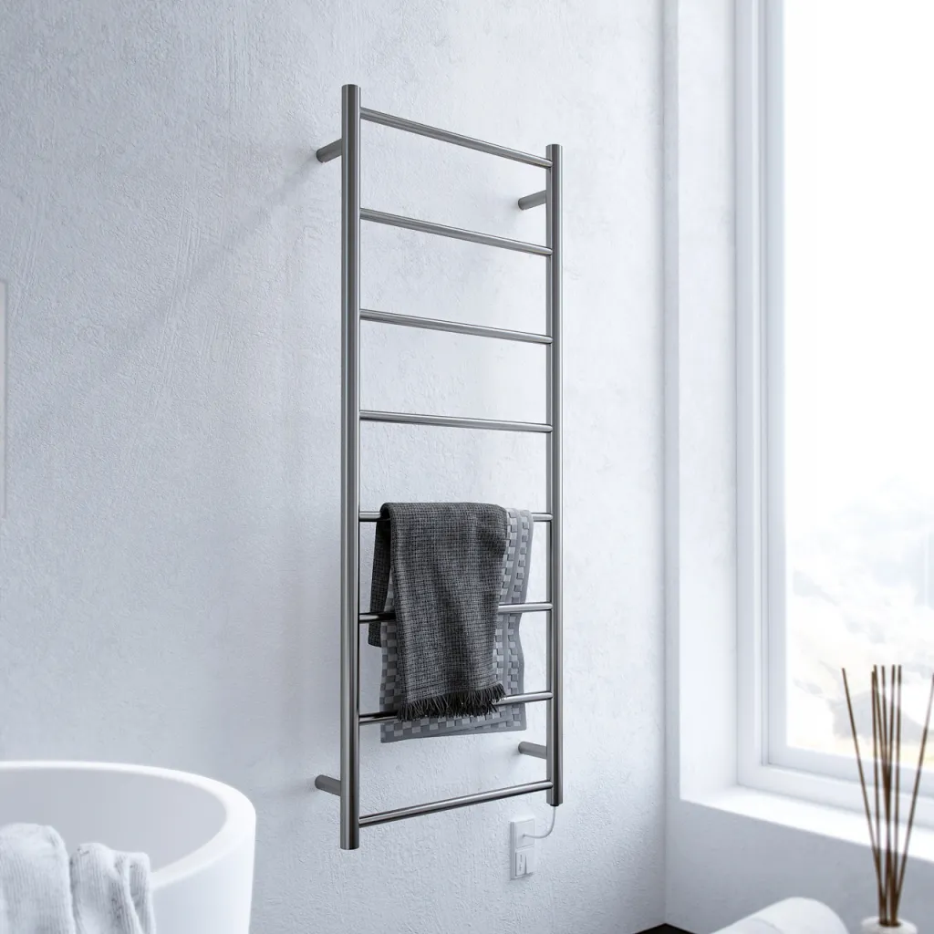 Pulcher Minimalism PM128 - Elektrisk håndkletørker, 50 x 128 cm, børstet rustfritt stål
