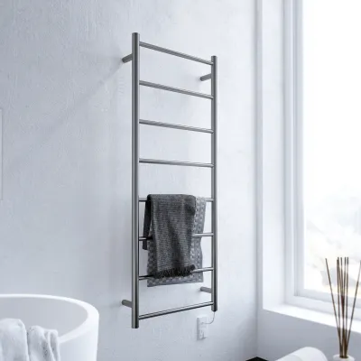 Pulcher Minimalism PM128 - Elektrisk håndkletørker, 50 x 128 cm, børstet rustfritt stål
