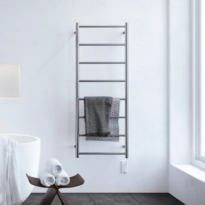 Pulcher Minimalism PM128 - Elektrisk håndkletørker, 50 x 128 cm, børstet rustfritt stål