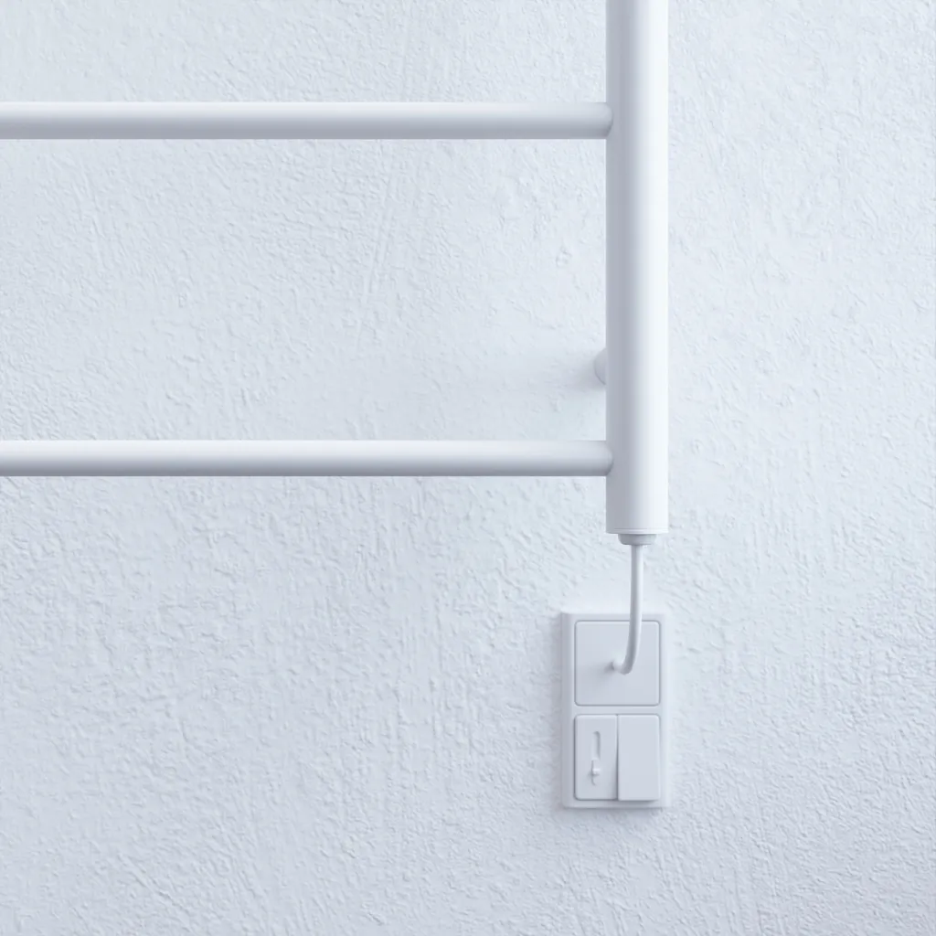Pulcher Minimalism PM128 - Elektrisk håndkletørker, 50 x 128 cm, matt hvit