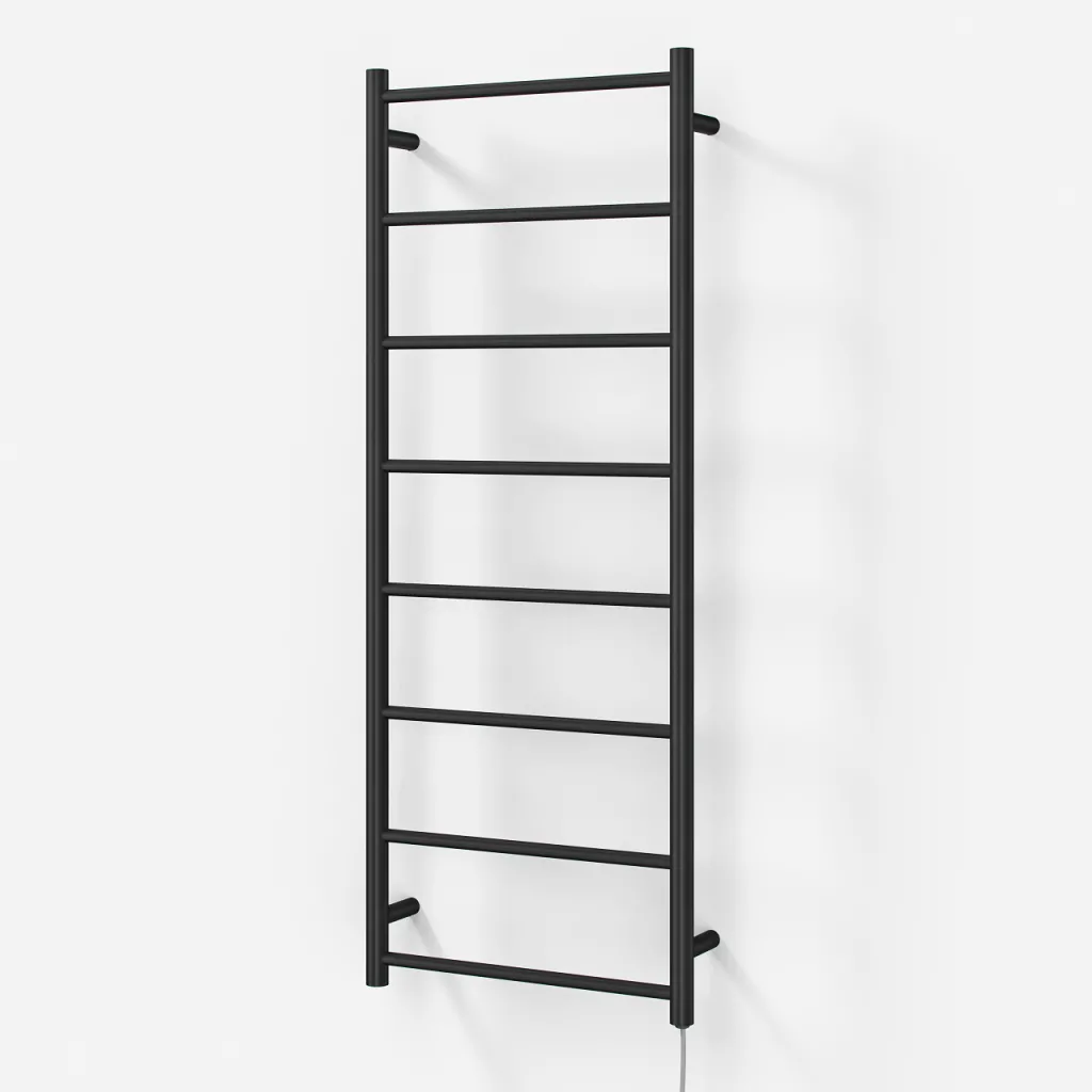 Pulcher Minimalism PM128 - Elektrisk håndkletørker, 50 x 128h cm. Kjedelig svart