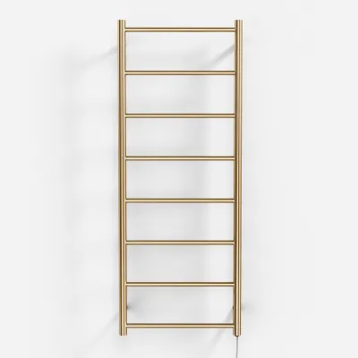 Pulcher Minimalism PM128 - Elektrisk håndklestativ, 50 x 128h cm, PVD polert messing