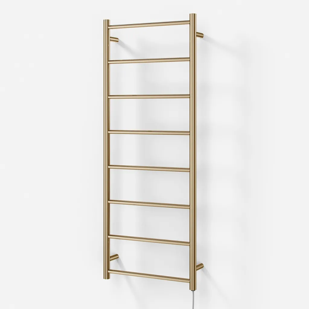 Pulcher Minimalism PM128 - Elektrisk håndkletørker, 50 x 128 cm, PVD polert messing