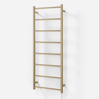 Pulcher Minimalism PM128 - Elektrisk håndklestativ, 50 x 128h cm, PVD polert messing
