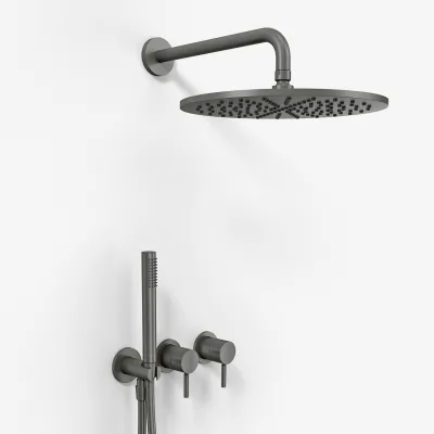 Semplice SBR801 S07 - Rain DeLuxe Ø30, Vegg, PVD Matt Gun Metal