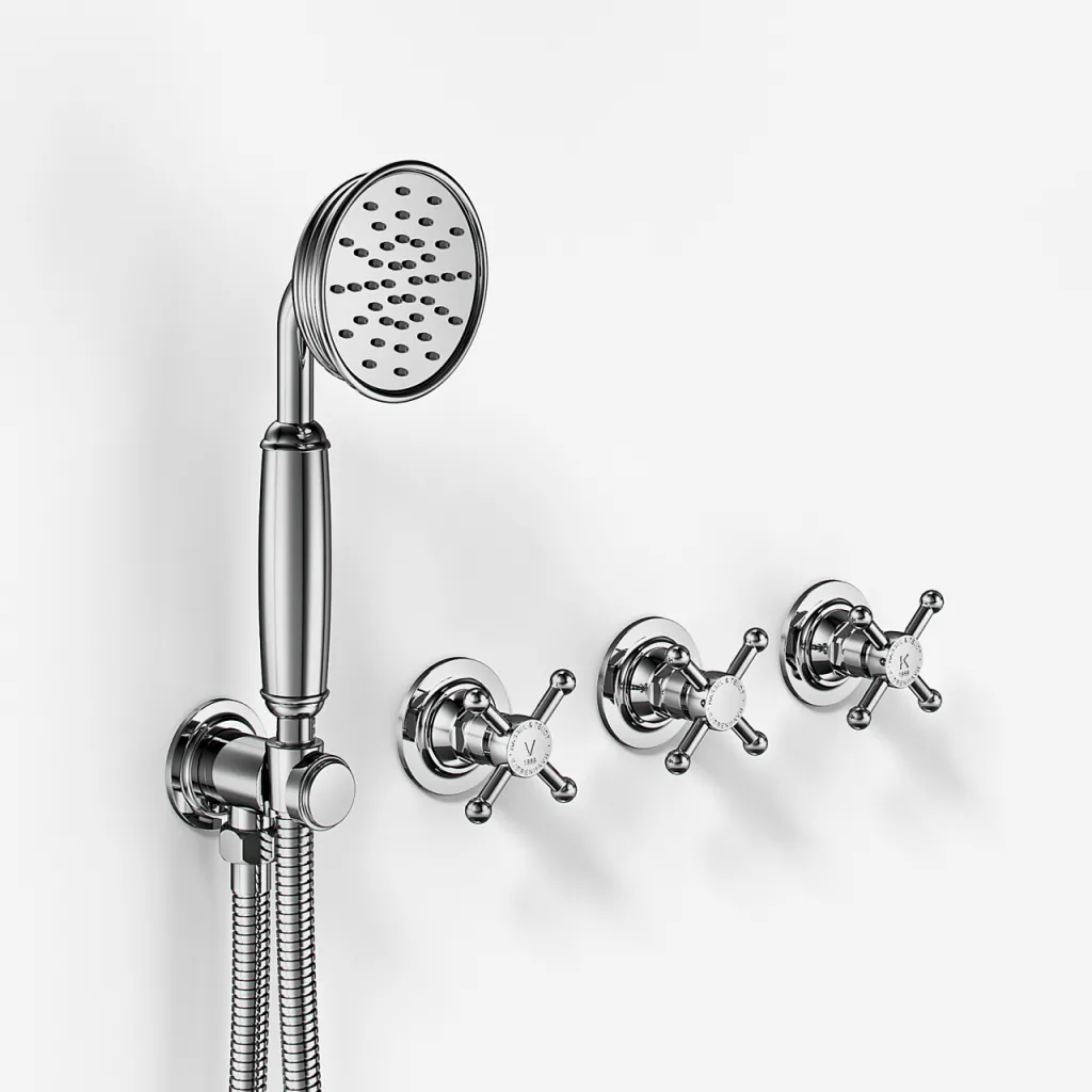 Hassel&Teudt HBR704 S02 - Dusjsett m/Ø21 cm. Rain DeLuxe m/EasyClean, Tak, Krom