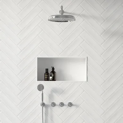 Hassel&Teudt HBR704 S03 - Dusjsett m/Ø31 cm. Rain DeLuxe m/EasyClean, Wall, Chrome