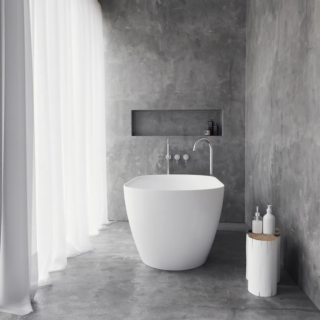Pulcher Nomo 150 - Slim-Design Badekar 150x75, massiv matt hvit SolidTec®