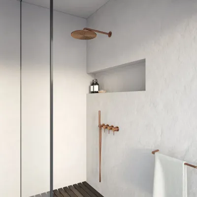 Semplice STB801 S07 - Rain DeLux SmartTerm Ø30 cm EasyClean, Vegg, PVD Børstet kobber