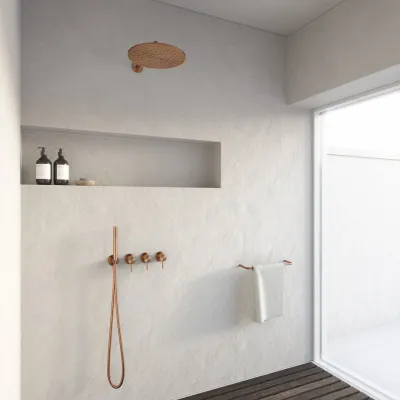 Semplice STB801 S07 - Rain DeLux SmartTerm Ø30 cm EasyClean, Vegg, PVD Børstet kobber