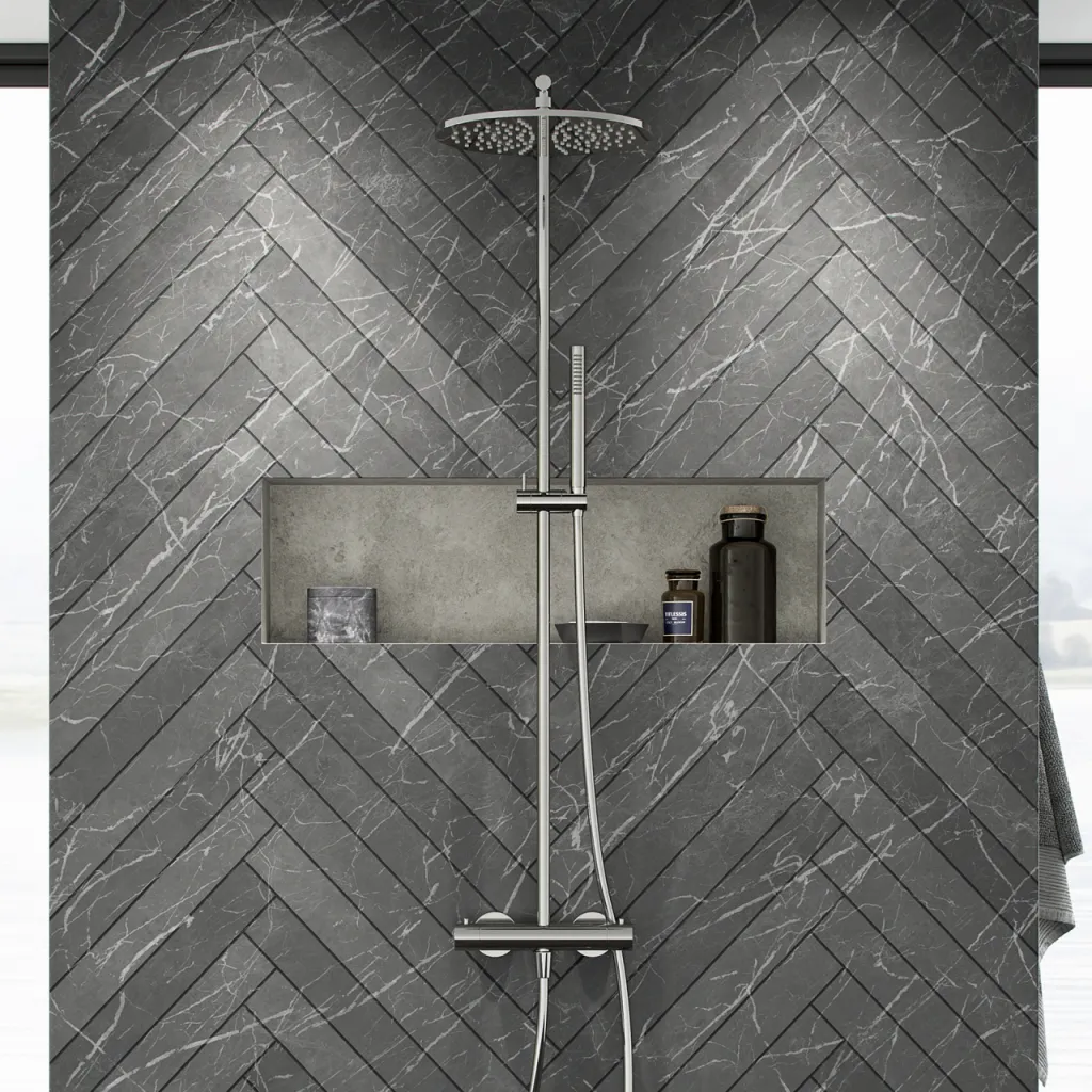 Semplice SRL10 S03 - Termostatsett, Rain DeLuxe RHB30, Ø30 cm, Krom