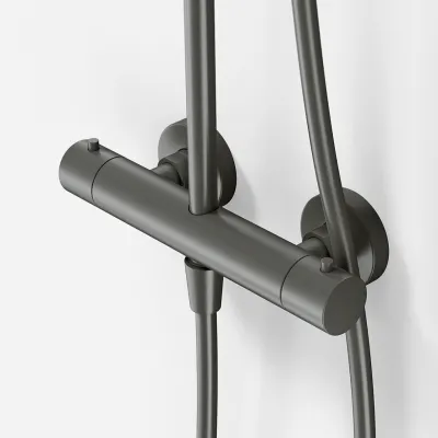 Semplice SRL10 S03 - Termostatsett, Rain DeLuxe RHB30, Ø30 cm., PVD Matt Gun Metal