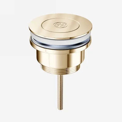 Hassel&Teudt HBV01 - Universal push-open bunnventil, polert messing natur