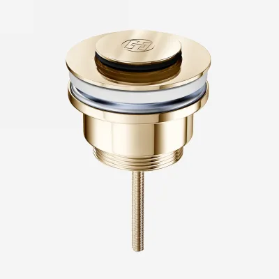 Hassel&Teudt HBV01 - Universal push-open bunnventil, polert messing natur