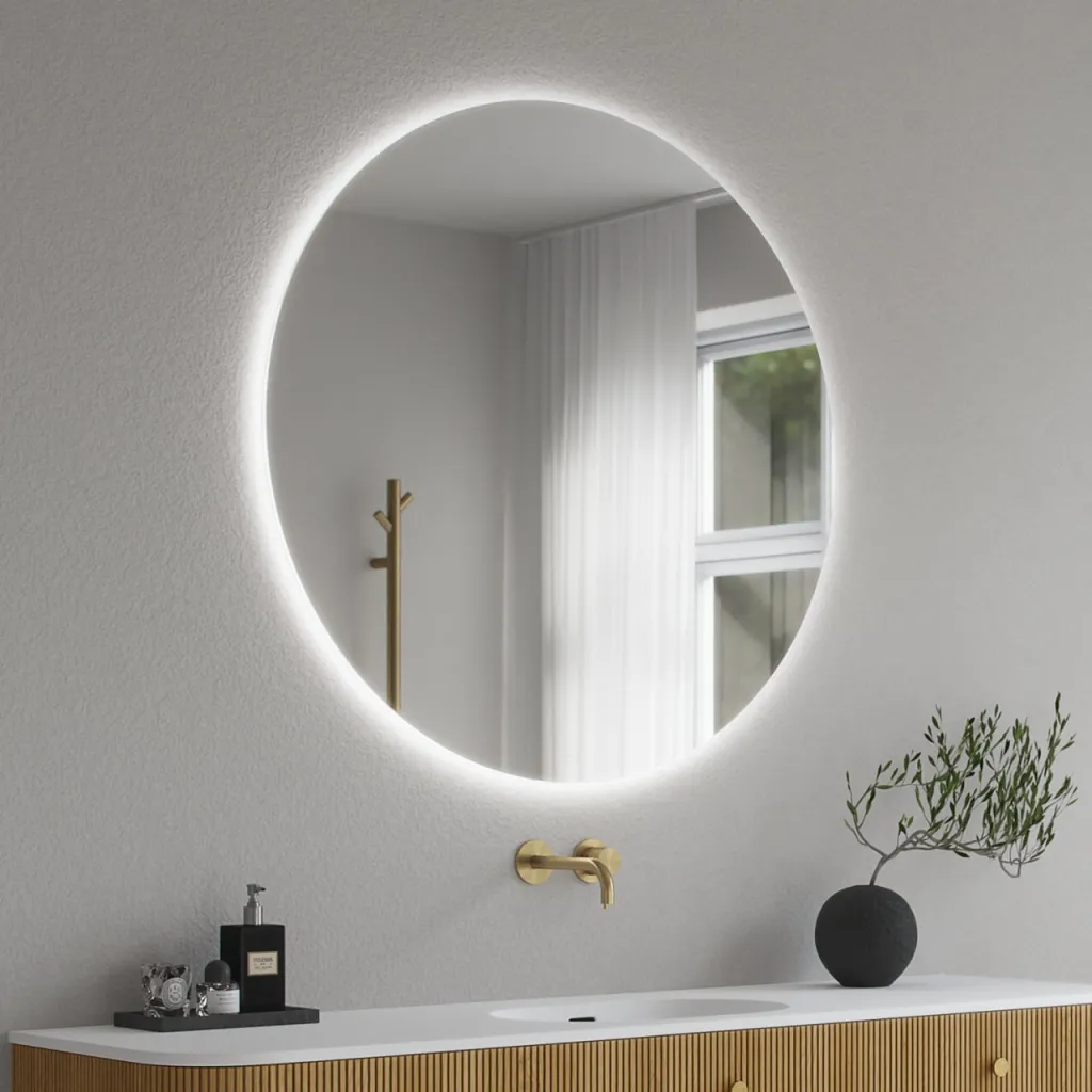 Pulcher Coco Backlight PM3-100 - Ø100 cm. LED-bakgrunnsbelyst speil med antidugg