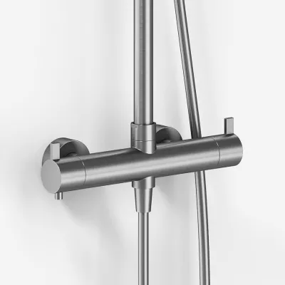 ArkiLife AVAO AABT900 S02 - Termostatsett Ø30 Wellness Rain, Børstet Rustfritt Stål