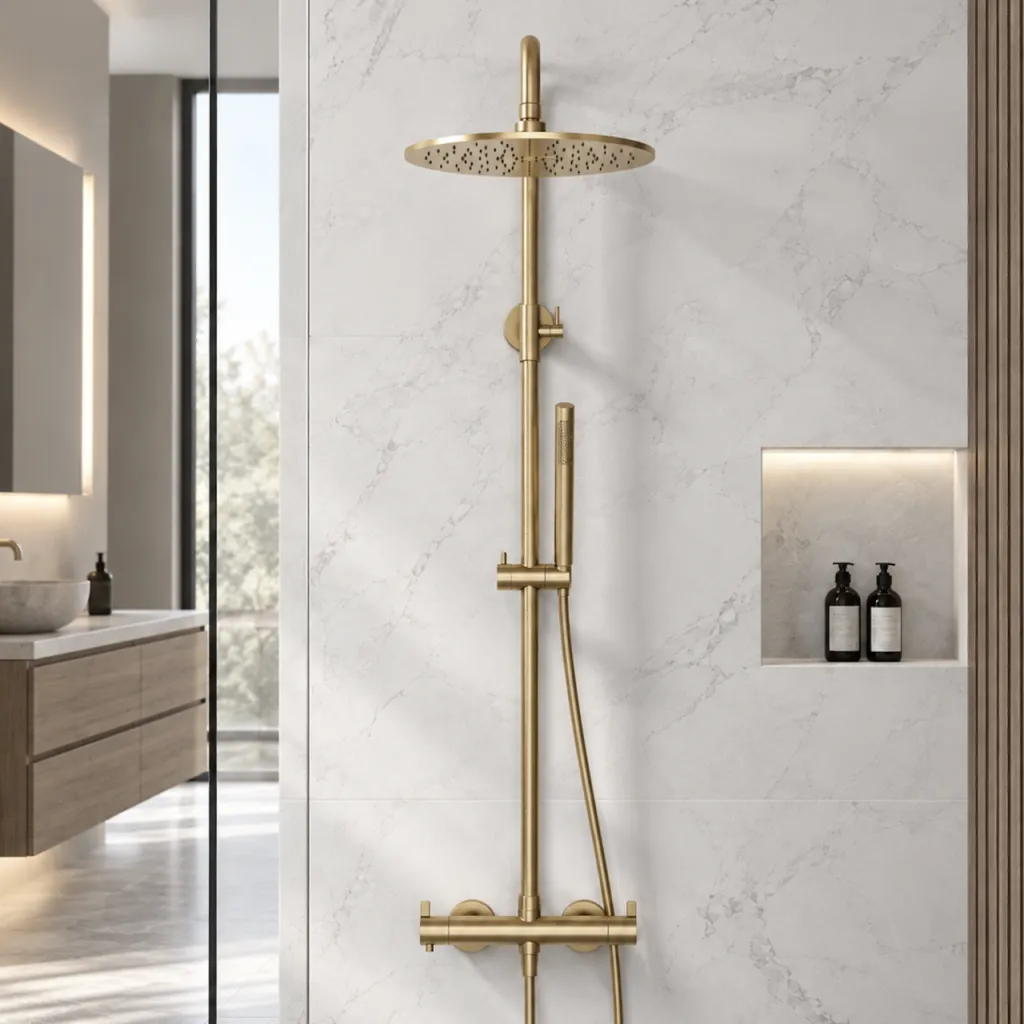 ArkiLife AVAO AABT900 S02 - Termostatsett Ø30 Wellness Rain, PVD polert messing