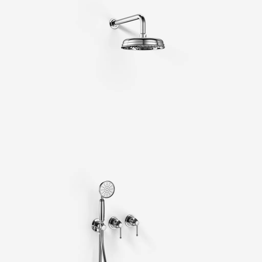 Hassel&Teudt HBR801 S01 - Dusjsett Ø21cm, Vegg, Krom