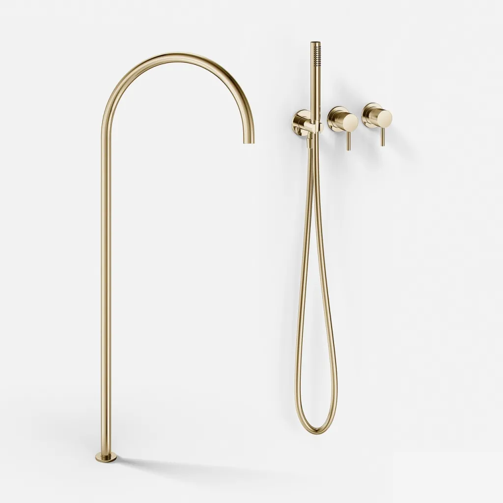 Semplice SBR801 S12 - Badekar/dusj, naturlig polert messing