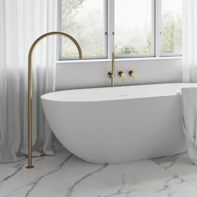 Semplice SBR801 S12 - Badekar/dusj, PVD Børstet messing