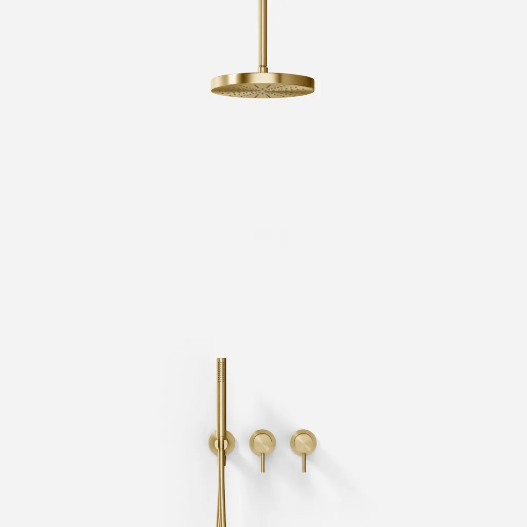 Semplice SBR801 S03 - Dusjsett, Ø24 cm, Tak, PVD Børstet Messing