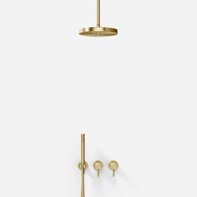 Semplice SBR801 S03 - Dusjsett, Ø24 cm, Tak, PVD Børstet Messing