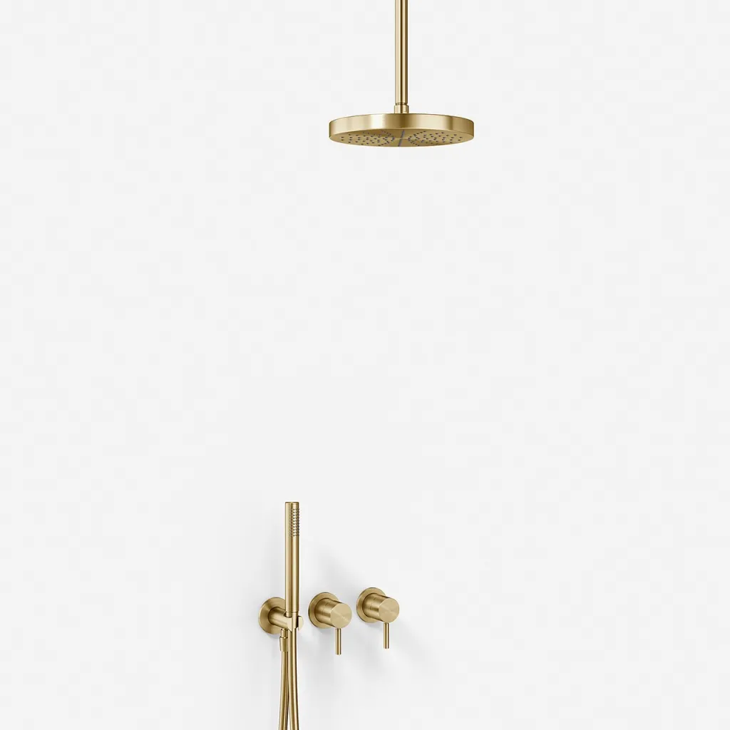 Semplice SBR801 S03 - Dusjsett, Ø24 cm, Tak, PVD Børstet Messing