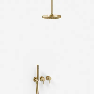 Semplice SBR801 S03 - Dusjsett, Ø24 cm, Tak, PVD Børstet Messing