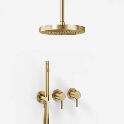 Semplice SBR801 S03 - Dusjsett, Ø24 cm, Tak, PVD Børstet Messing