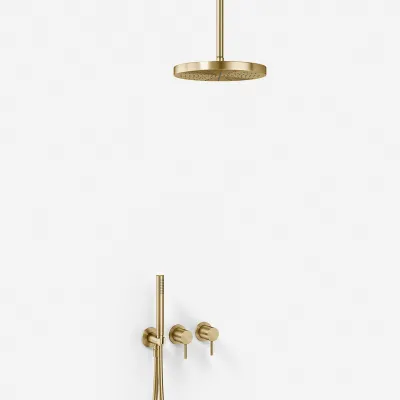 Semplice SBR801 S04 - Dusjsett, Ø28 cm, Tak, PVD Børstet Messing