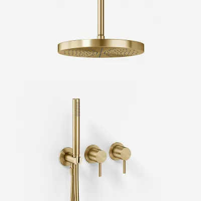 Semplice SBR801 S04 - Dusjsett, Ø28 cm, Tak, PVD Børstet Messing