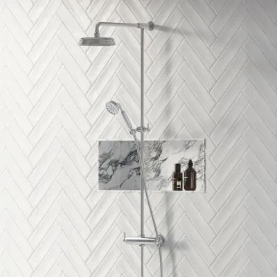 Hassel&Teudt HRL10 S01 - SmartTerm dusjstangsett m/Ø21 cm. Rain DeLuxe med EasyClean, krom