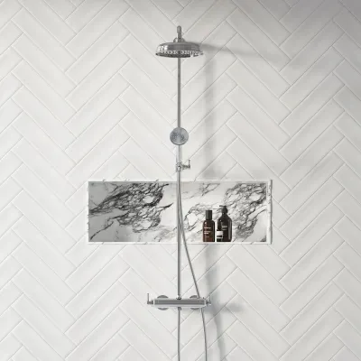Hassel&Teudt HRL10 S01 - SmartTerm dusjstangsett m/Ø21 cm. Rain DeLuxe med EasyClean, krom