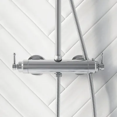 Hassel&Teudt HRL10 S01 - SmartTerm dusjstangsett m/Ø21 cm. Rain DeLuxe med EasyClean, krom